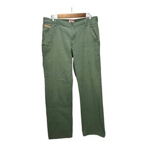 SOUTHERN TIDE PANTS MENS SZ 36x32 RT-7’s Green LEATHER TRIM FLAT FRONT